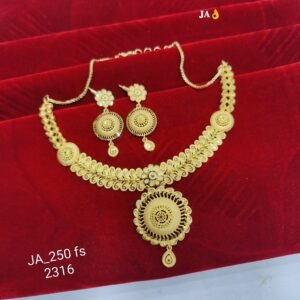 Exquisite Floral & Sunburst Motif Bridal Jewellery Set DN-2316