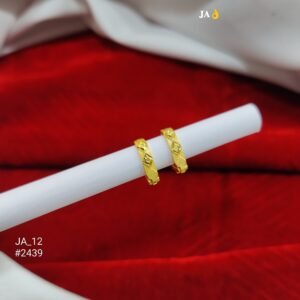 Elegant Diamond-Cut Gold Bali Earrings | Lightweight Traditional Daily Wear Earrings DN-2439