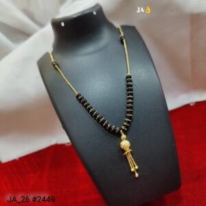 Elegant Gold & Black Beads Modern Traditional Mangalsutra Style Necklace DN- 2449