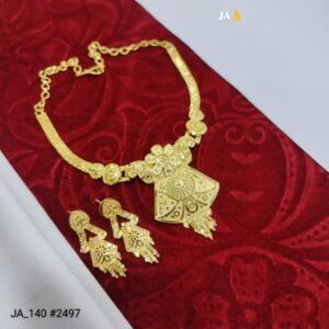 Royal Traditional Gold Necklace Set with Matching Earrings DN-2497