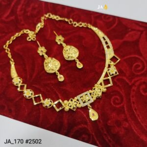 Designer Gold-Finish Blossom Jewelry Set for Weddings & Festive Occasions Set DN-2502