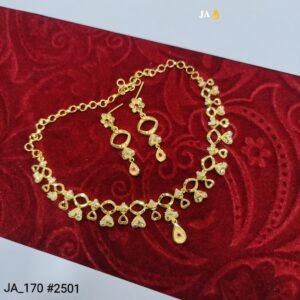 Elegant Stone-Studded Designer Choker & Drop Earrings Jewellery Set DN-2501