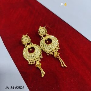 Traditional Earrings Floral Engraved Designer Jewelry - DN- 2523