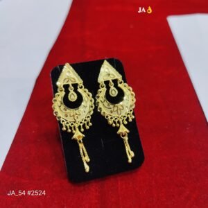 Royal Antique Gold Chandbali Earrings | Traditional Ethnic Bridal & Festive Wear Jewelry - DN- 2524