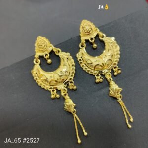 Royal Traditional Gold Finish Chandbali Earrings with Elegant Hanging Latkan - DN- 2527
