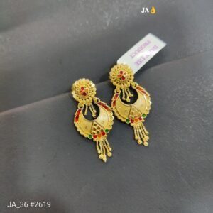 Intricate Floral & Moon-Phase Enamel Earrings DN-2619