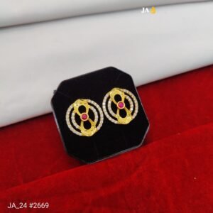 Royal Infinity Circle Gold Earrings DN - 2669