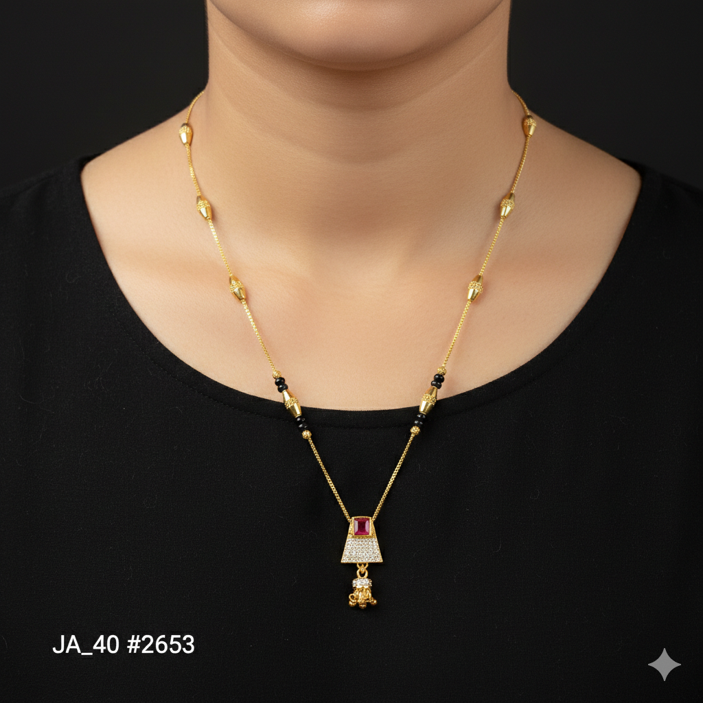 Classic Ruby Drop Mangalsutra DN - 2653