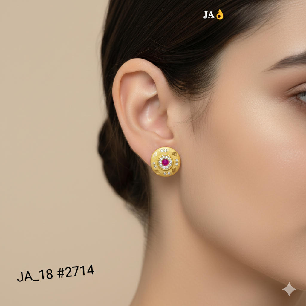 Gold-Plated Sunburst Studs Tops DN - 2714