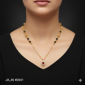 Gold-Plated Ruby Mangalsutra DN - 2641