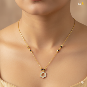 Elegant Star Design Diamond-Look Gold Mangalsutra DN - 2624