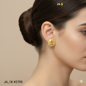 Royal Crescent Ruby Stud Earring Tops DN - 2709