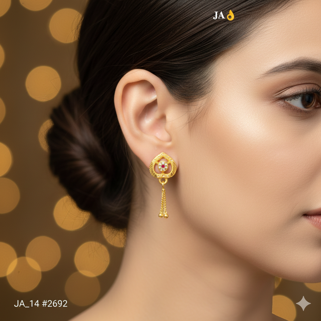 Royal Hexa Spark Drop Earrings DN - 2692