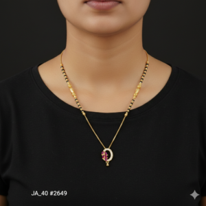 Floral Crescent Pendant Mangalsutra DN - 2649