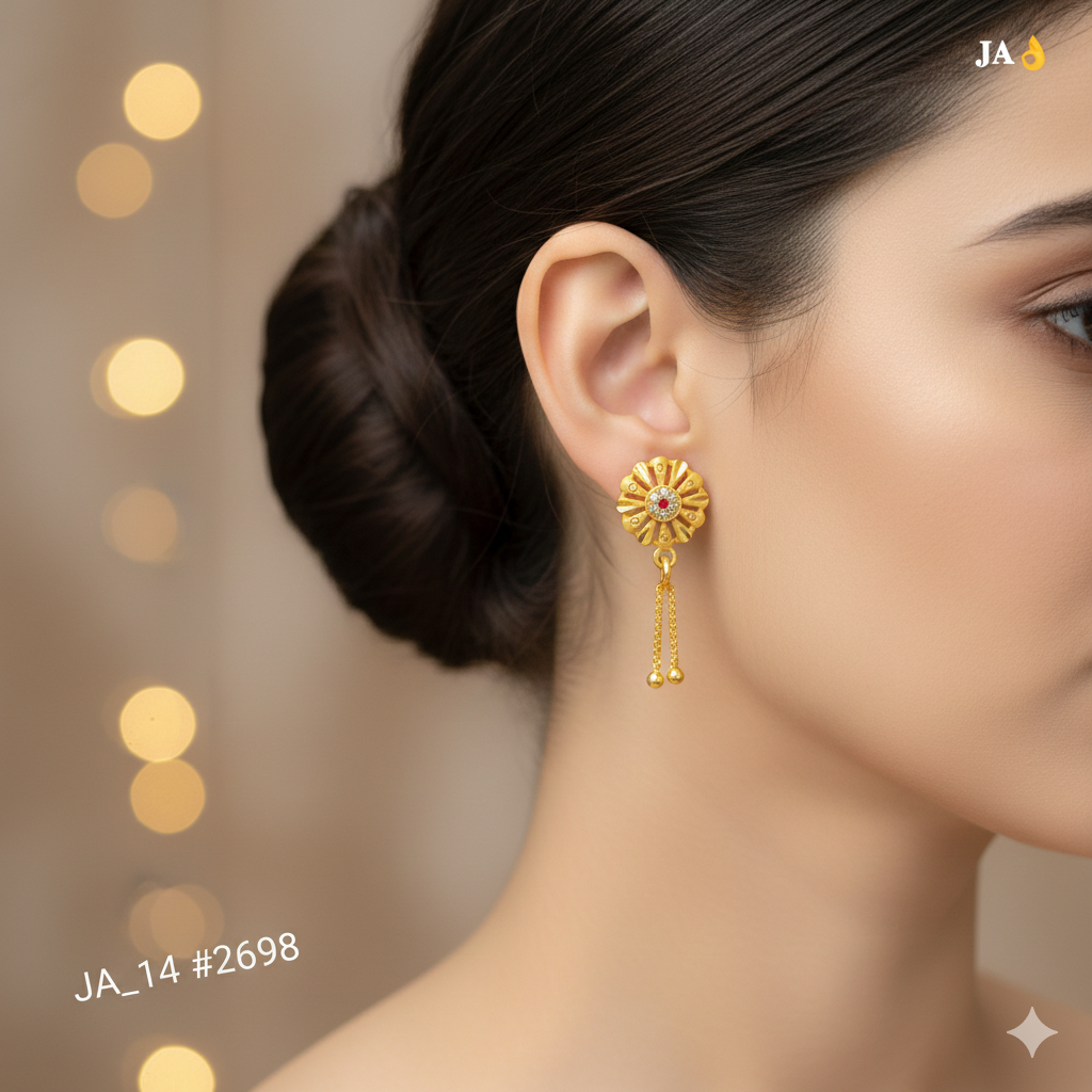 Royal Sunburst Drop Earrings DN - 2698