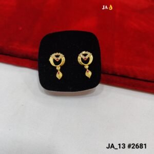 Royal Gold-Plated Charm Crystal Earrings DN - 2681