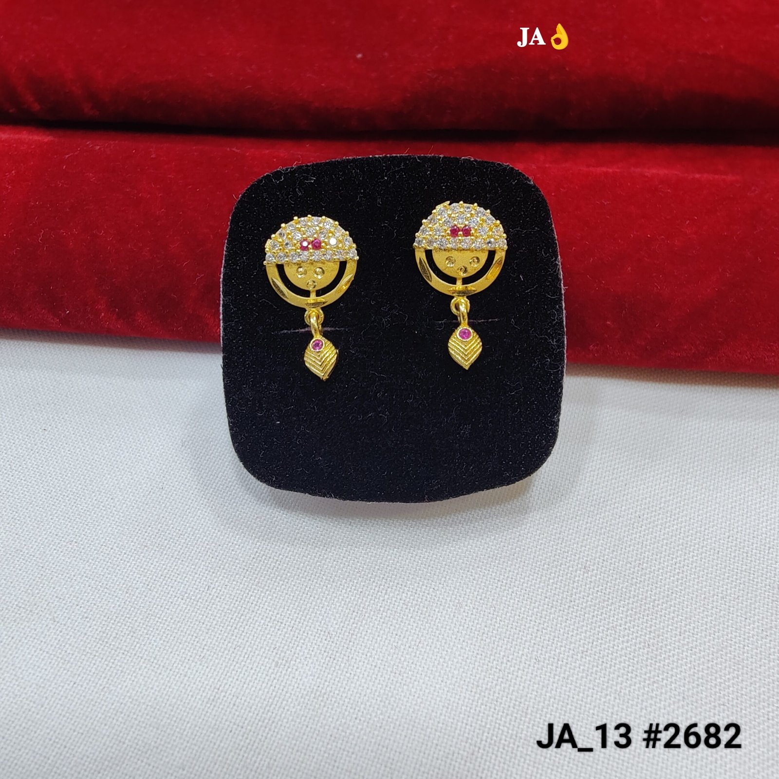 Luxury Gold-Plated Crystal Dome Earrings   DN - 2682