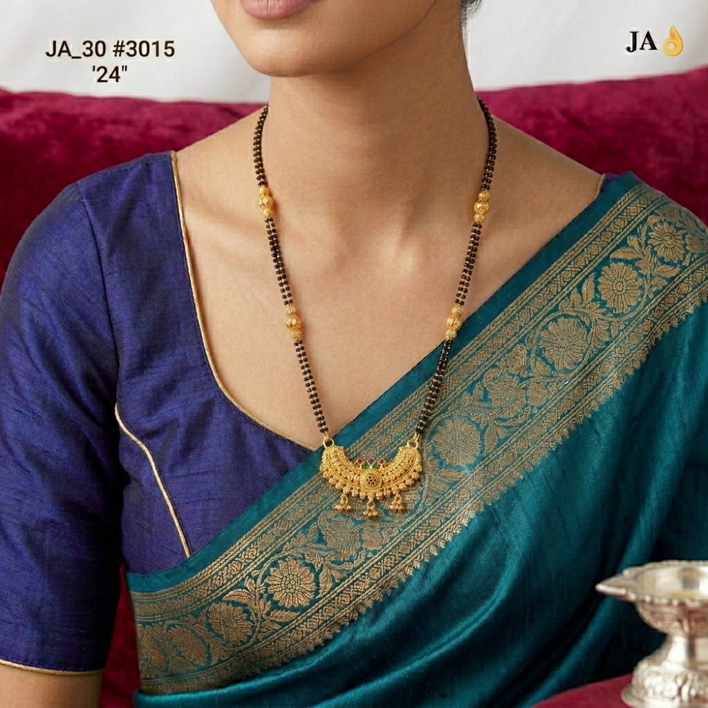 Traditional Meenakari Rajwadi Mangalsutra DN-3015