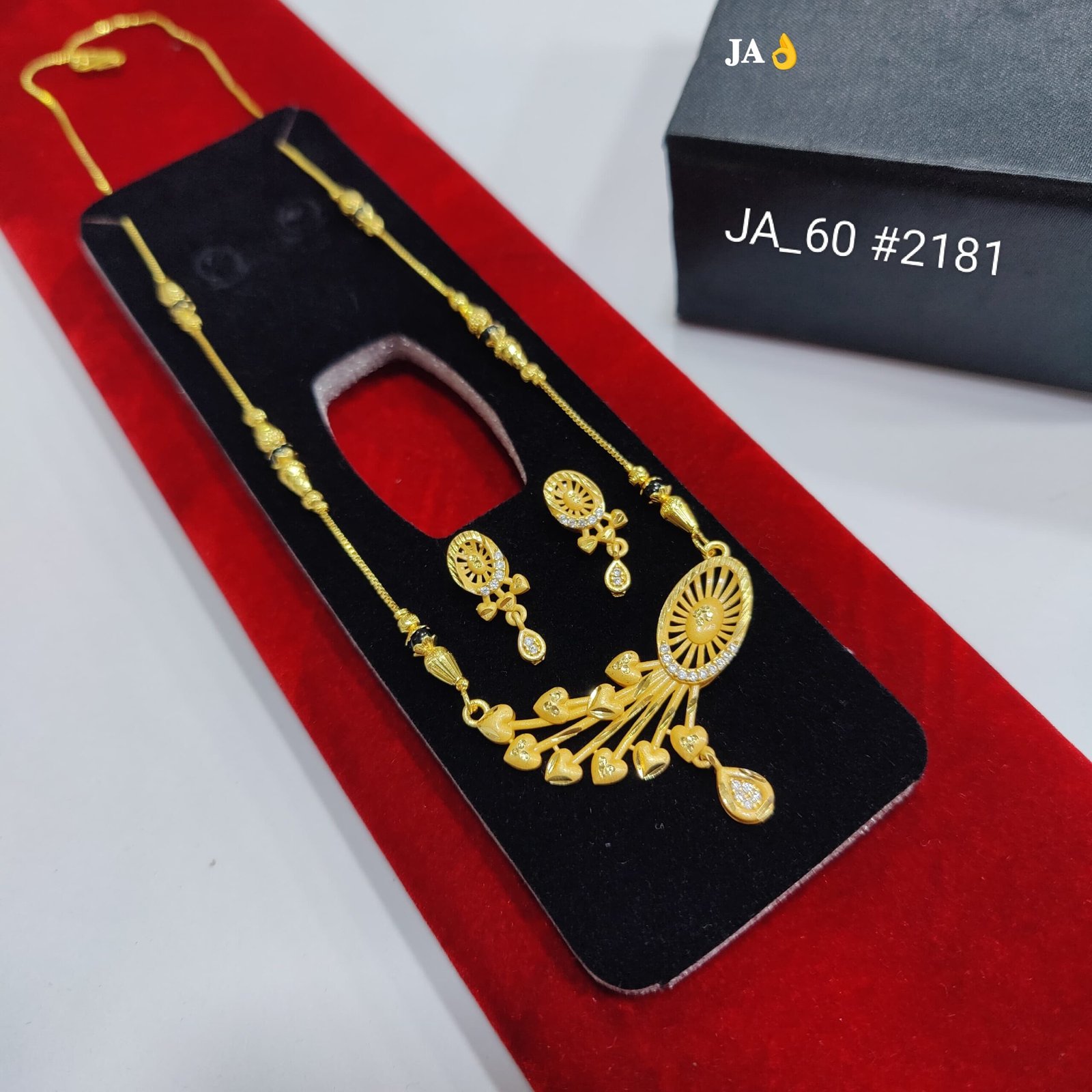 Elite Sun-Burst Gold-Plated Mangalsutra Set DN- 2181