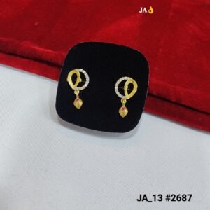 Elegant Gold Plated Crystal Earrings  DN - 2687