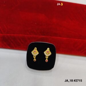 Gold-Toned Geometric Floral Drop Earrings  DN - 2715