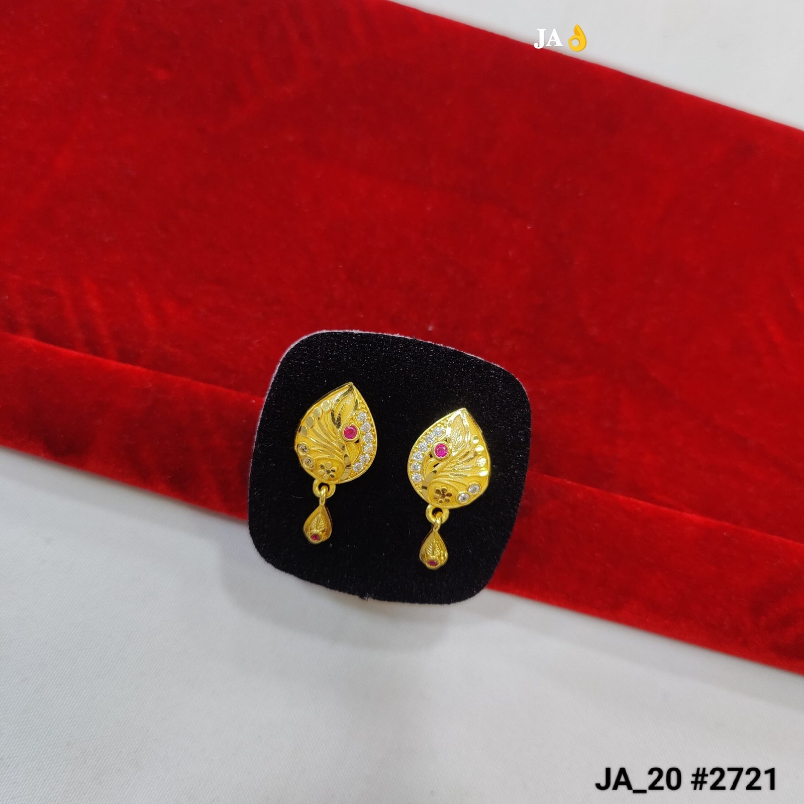 Traditional Circular Sun-Inspired Gold Drop Earrings  DN - 2721