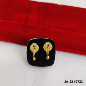 Royal Gold-Plated Ruby Earrings DN - 2722