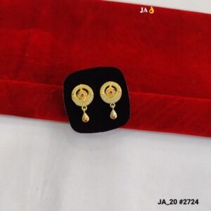 Gold-Plated Ruby & Crystal  Earrings Collection  DN - 2724