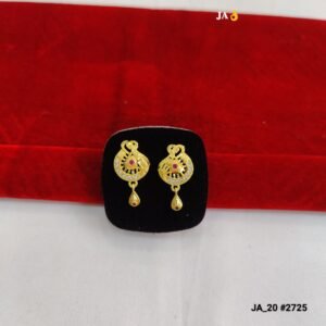 Mandala Circular Gold-Plated Ruby Dangler Earrings DN - 2725