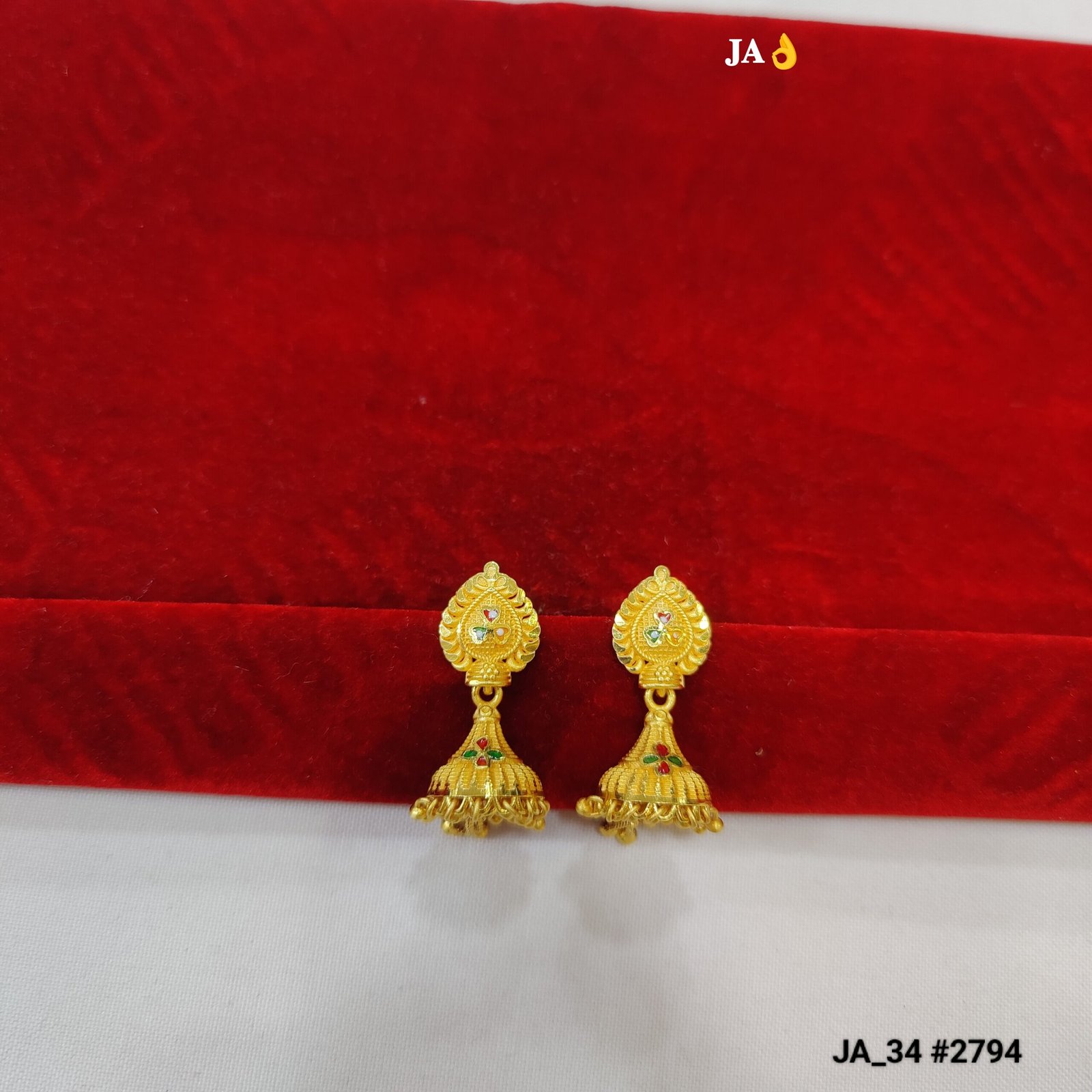 Classic Gold Plated Traditional Jhumka Earrings DN- 2794