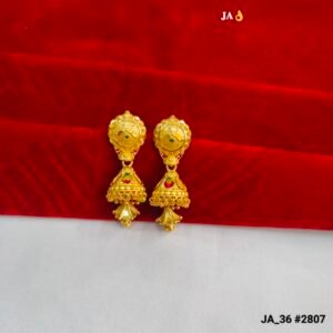Golden Lotus-Drop Meenakari Jhumkas DN- 2807
