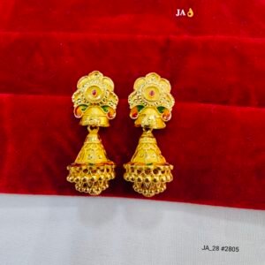 Crown-Top Golden Tapered Jhumkas DN- 2805