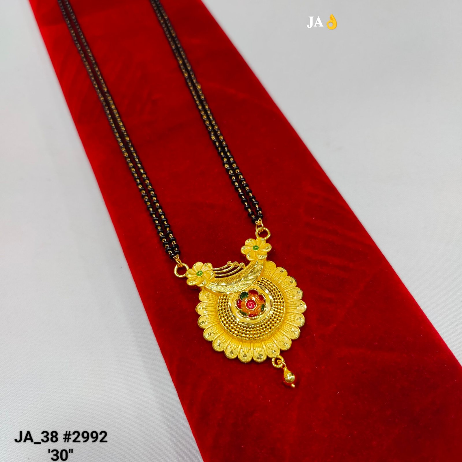 Radiant Sun-Floral Medallion Long Mangalsutra DN -2992