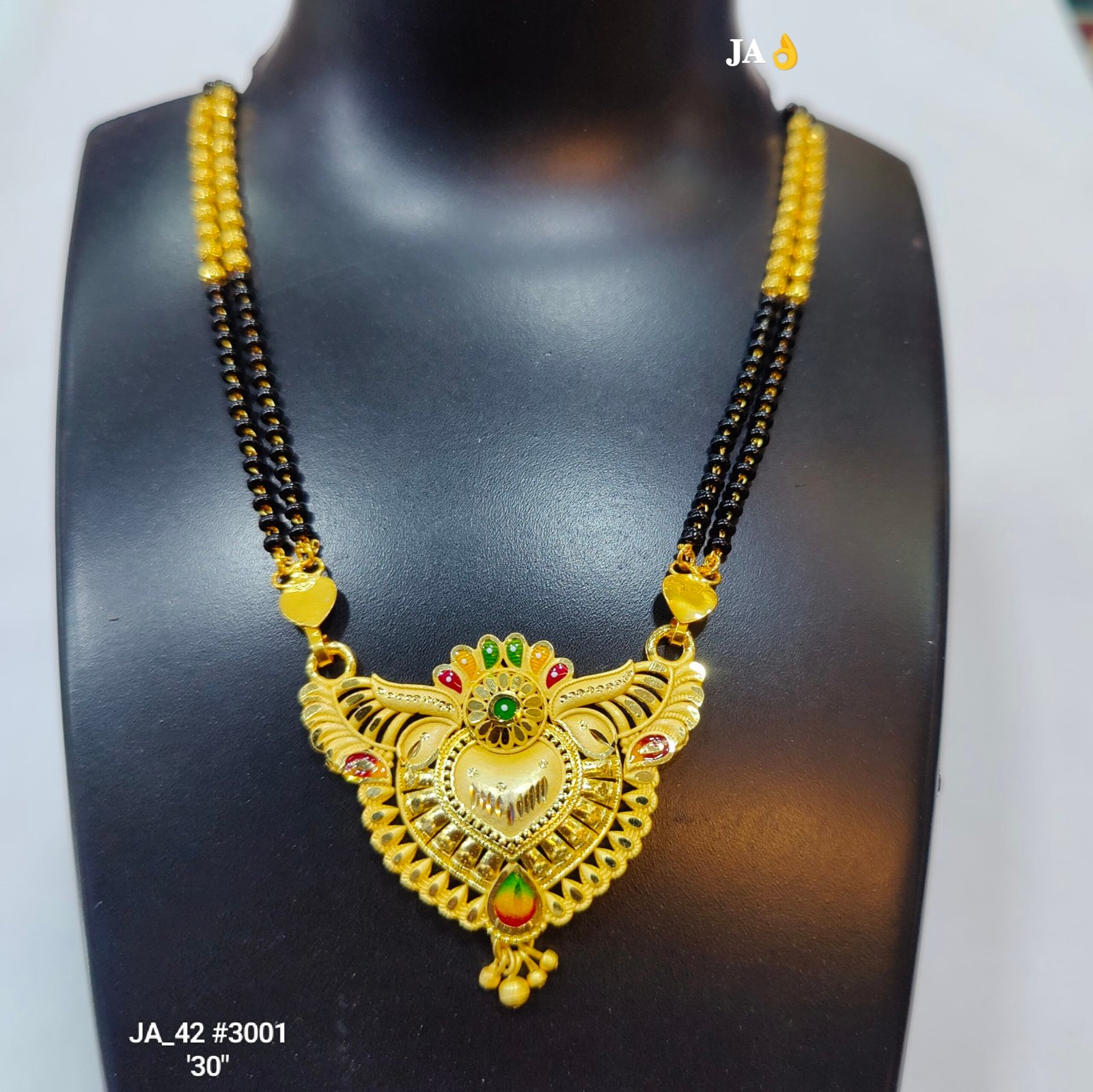 Traditional 30-Inch Gold-Plated Long Mangalsutra DN -3001