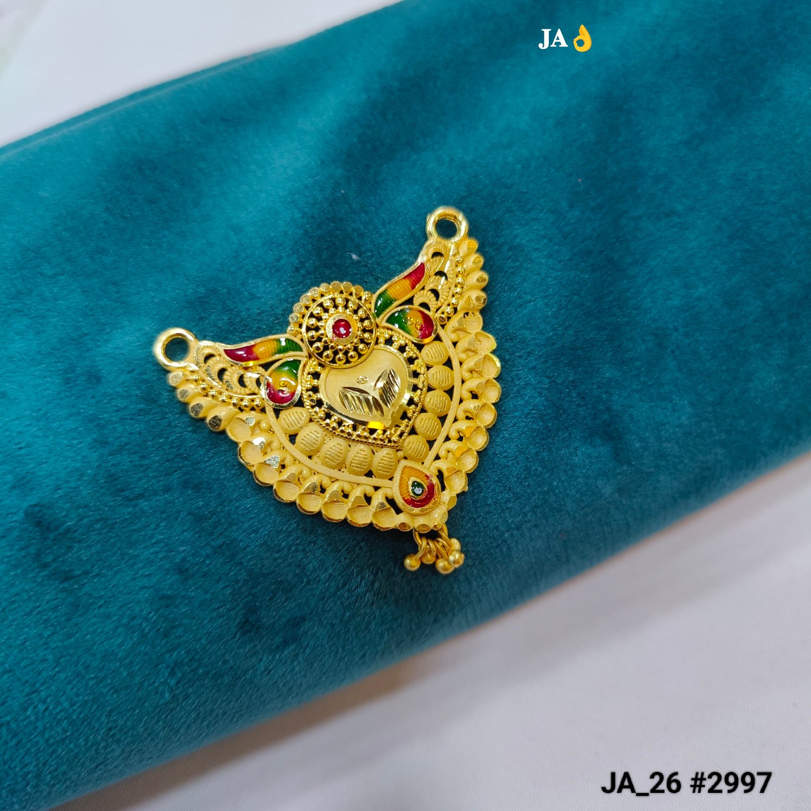 Chand-Bali Style Gold-Finish Pendant – DN-2997