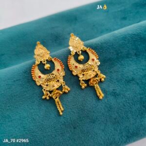 Gold-Plated Meenakari Chandbali Earrings DN-2965