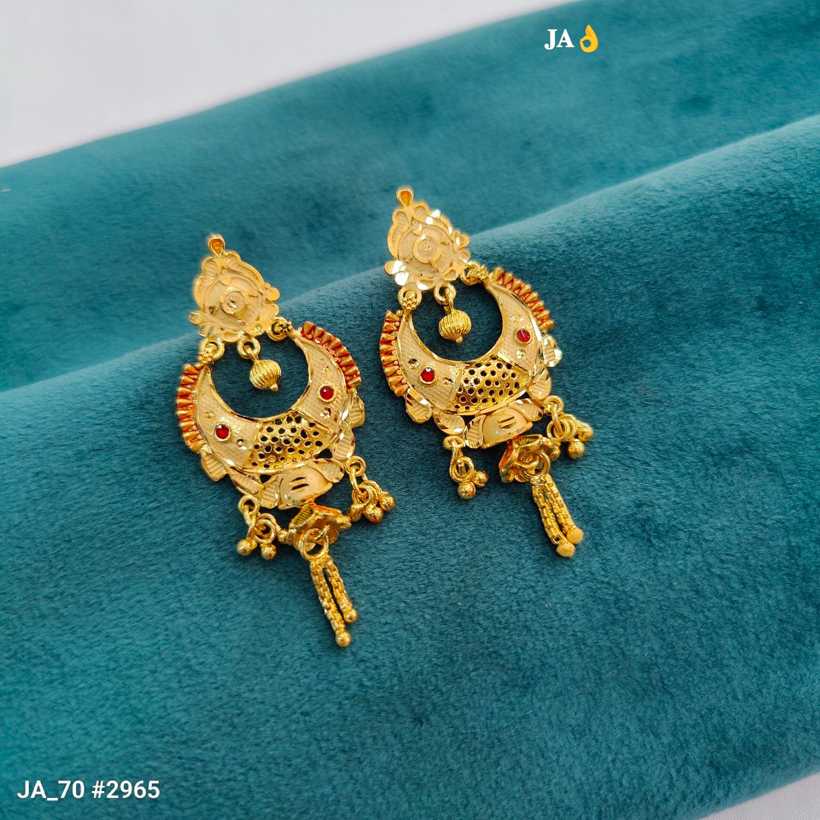 Gold-Plated Meenakari Chandbali Earrings DN-2965