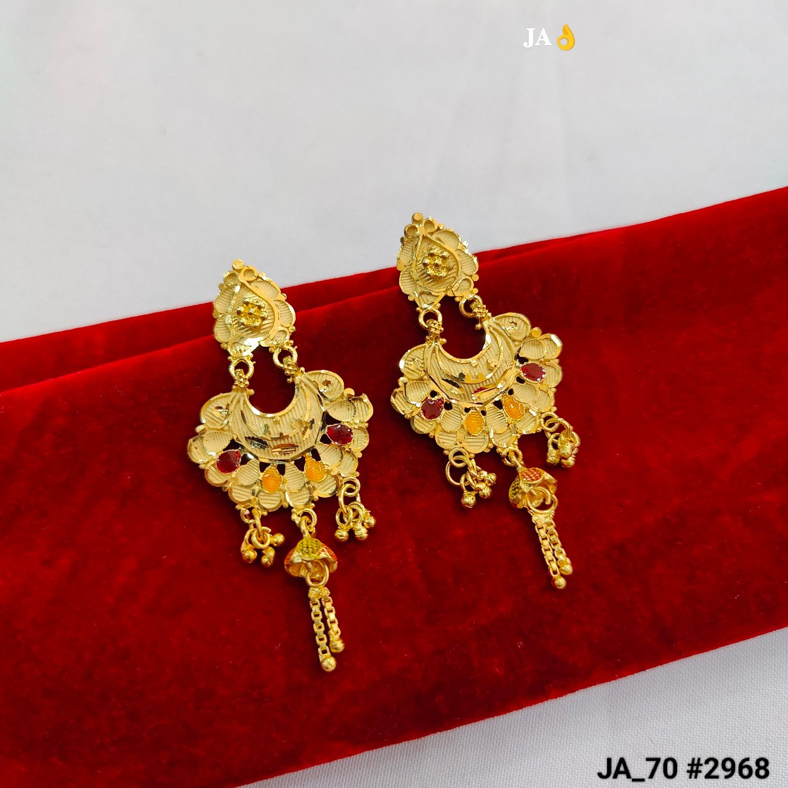 Gold-Plated Chandbali Earrings DN-2968