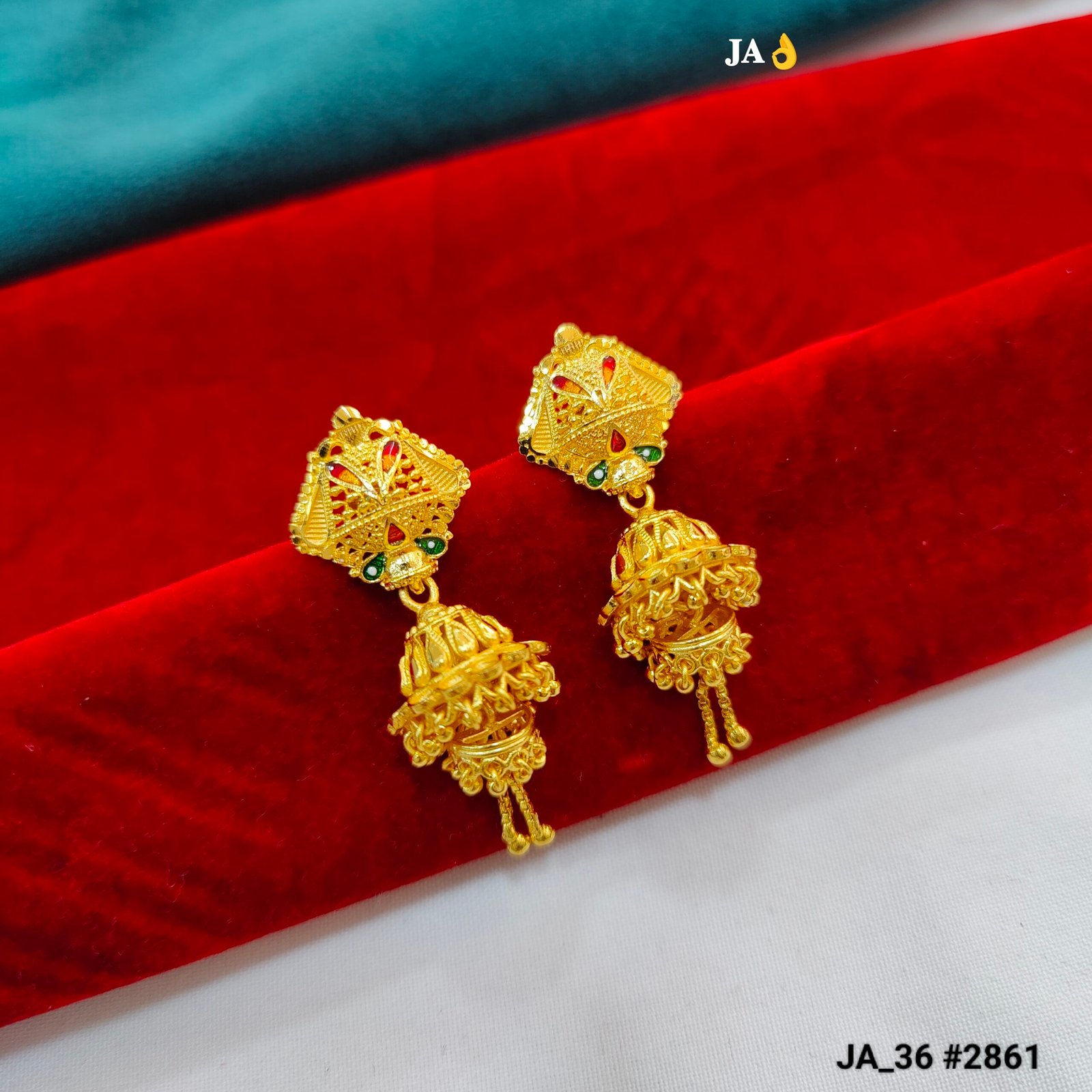 Premium Matte Gold Finish Jhumka Earrings DN- 2861
