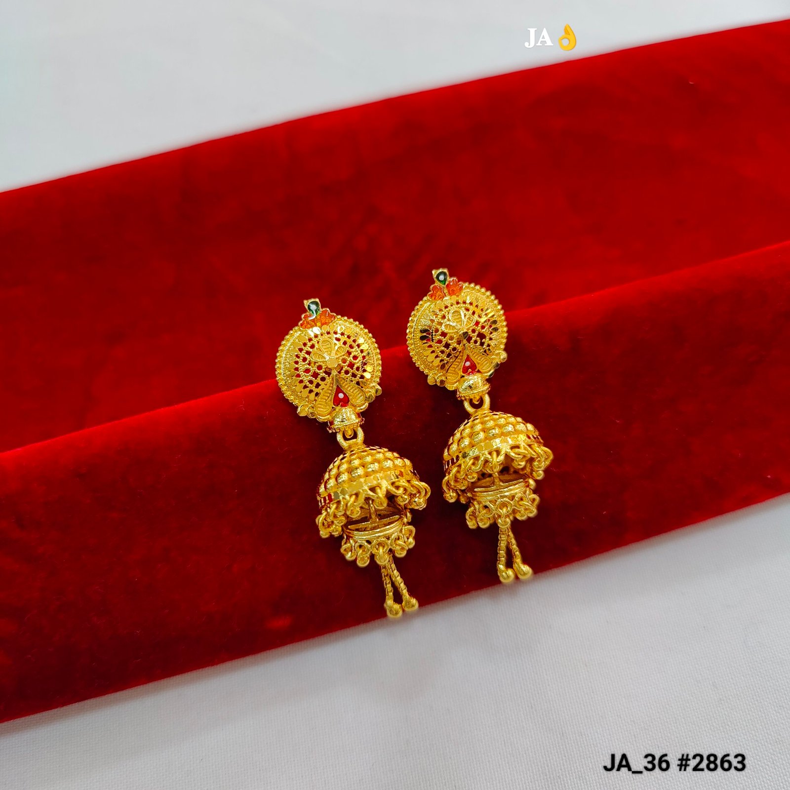 Artisan Round-Motif Meenakari Jhumkas DN- 2863