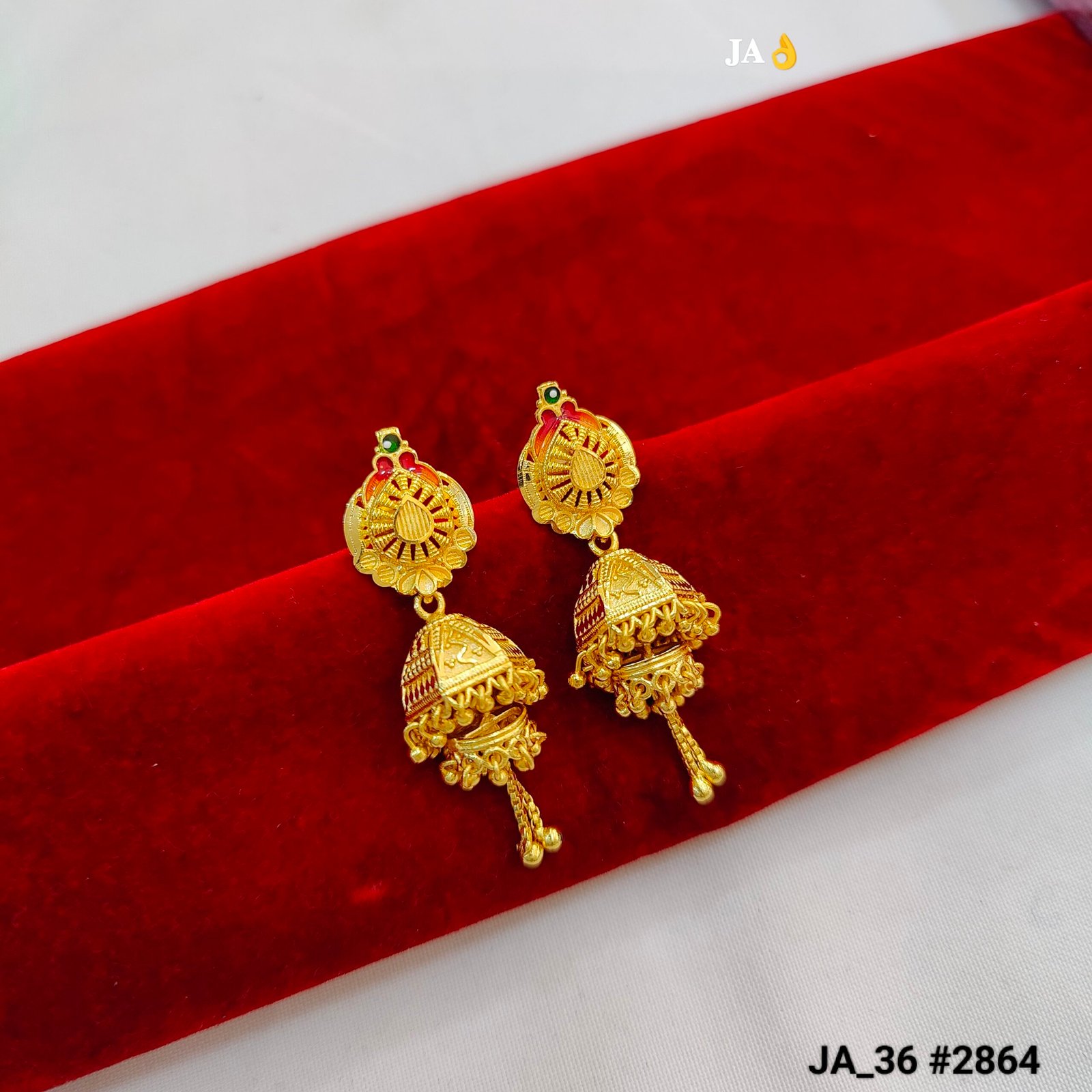 Gold-Plated Jhumka Earrings DN- 2864