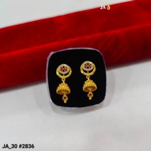 Traditional Ruby-Accented Floral Jhumki DN - 2836