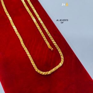 24-Inch Gold-Plated Textured Fancy Link Chain DN-2973